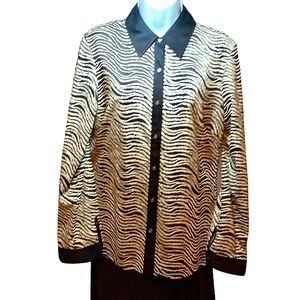 J. McLaughlin Jacket, Cream and Black Button